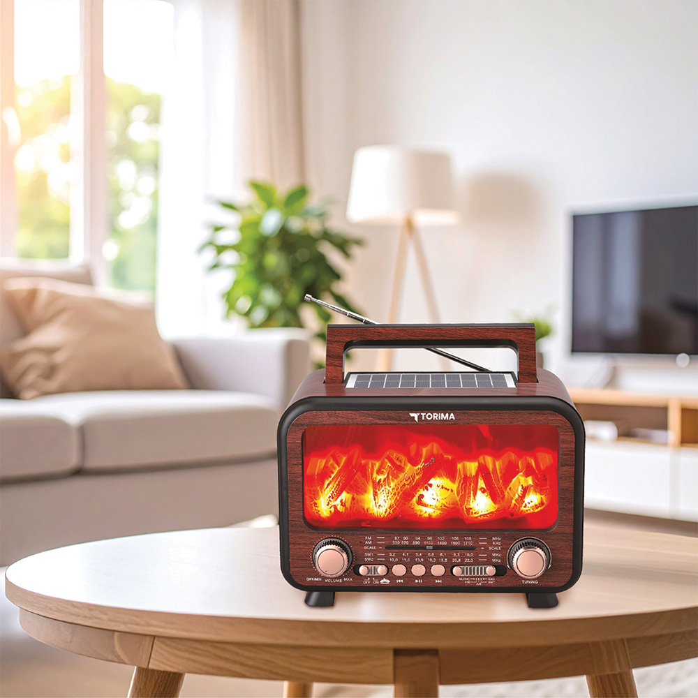 TORIMA D72 Nostalji Kablosuz Speaker Solar Panelli Bluetooth