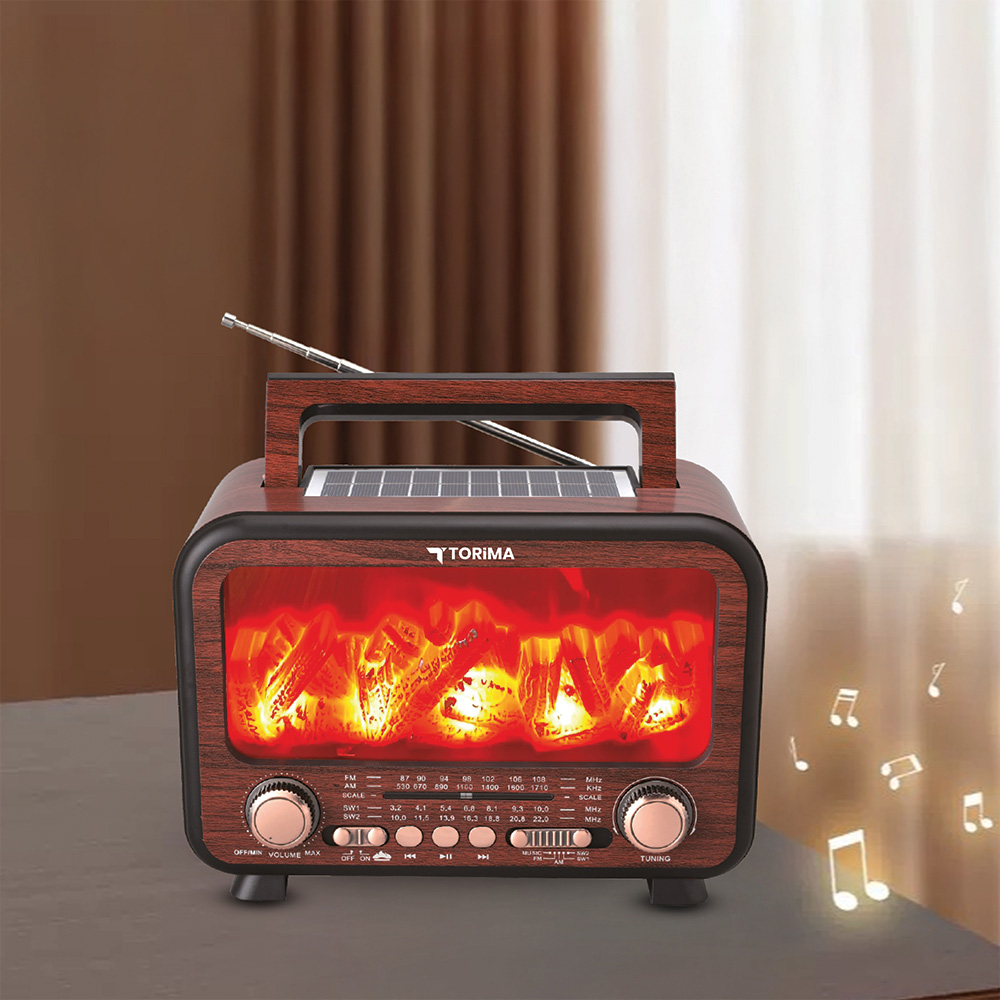 TORIMA D72 Nostalji Kablosuz Speaker Solar Panelli Bluetooth