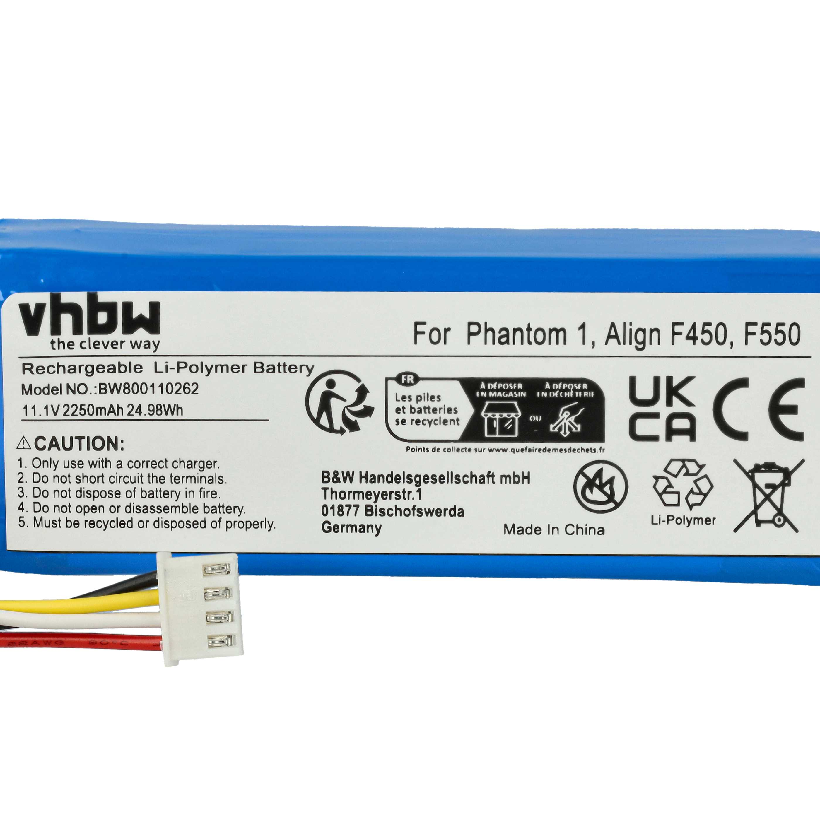 Batterieetikett mit Text, Recyclingsymbolen und Stecker. Blauer Batterieob. Weißer Hintergrund. Schwarze und rote Drähte.