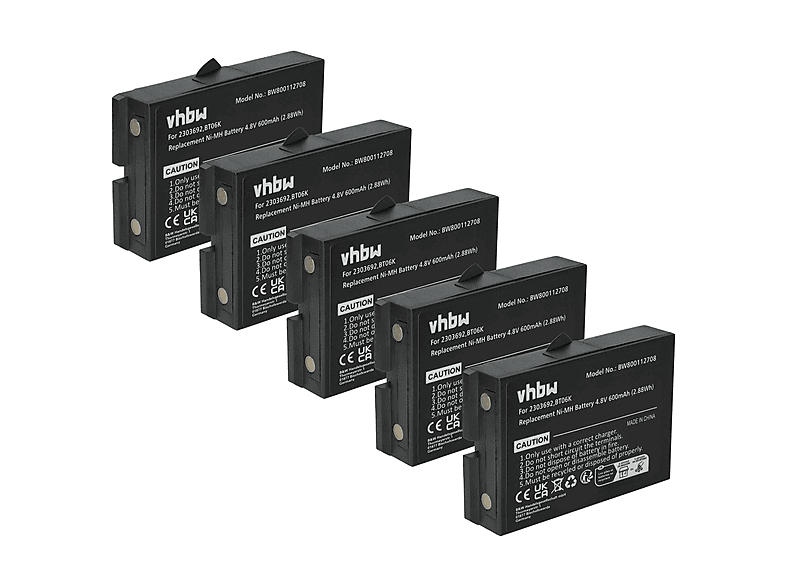 vhbw Battery Compatible with Danfoss T70 Console Box, TM70/3, TM70/8 Industrial Wireless Remote Control Remote Control (2000mAh, 4.8V, NiMH) - Black