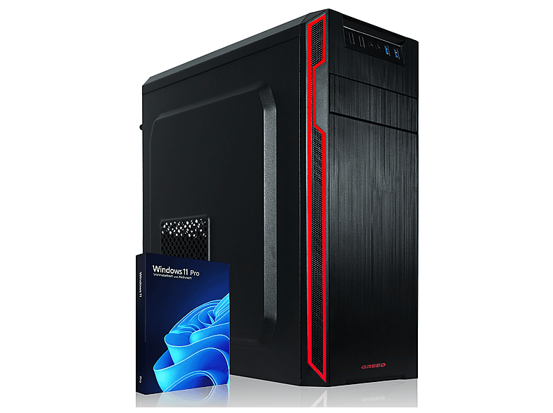 GREED Silent GT - Office PC - Home / Business, Desktop PC mit AMD Ryzen™ 5 Ryzen 5 5500GT Prozessor, 32 GB RAM, 1000 GB SSD, AMD Radeon™ Onboard Graphics, Windows 11