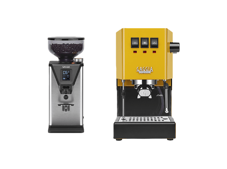 GAGGIA CLASSIC E24 PREMIUM SET RI9481 (Messingboiler) Siebträgermaschine YELLOW