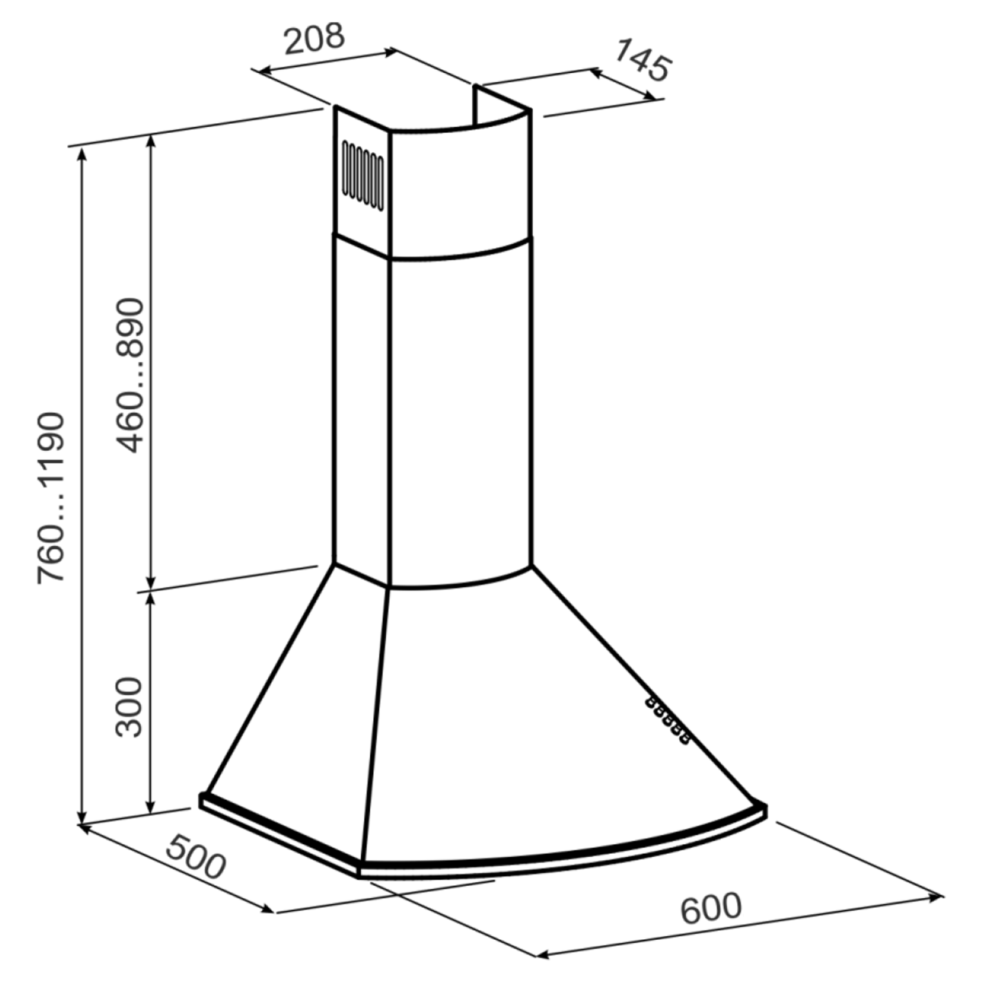 Ein schematisches Diagramm mit mehreren numerischen Beschriftungen und einer komplexen schwarzen Form vor weißem Hintergrund.