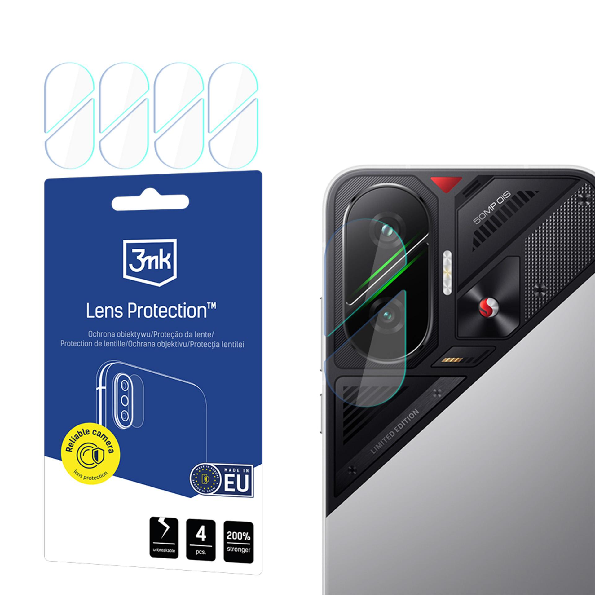 Un kit di protezione per lenti del telefono con un contorno del telefono e un telefono con lenti della fotocamera.