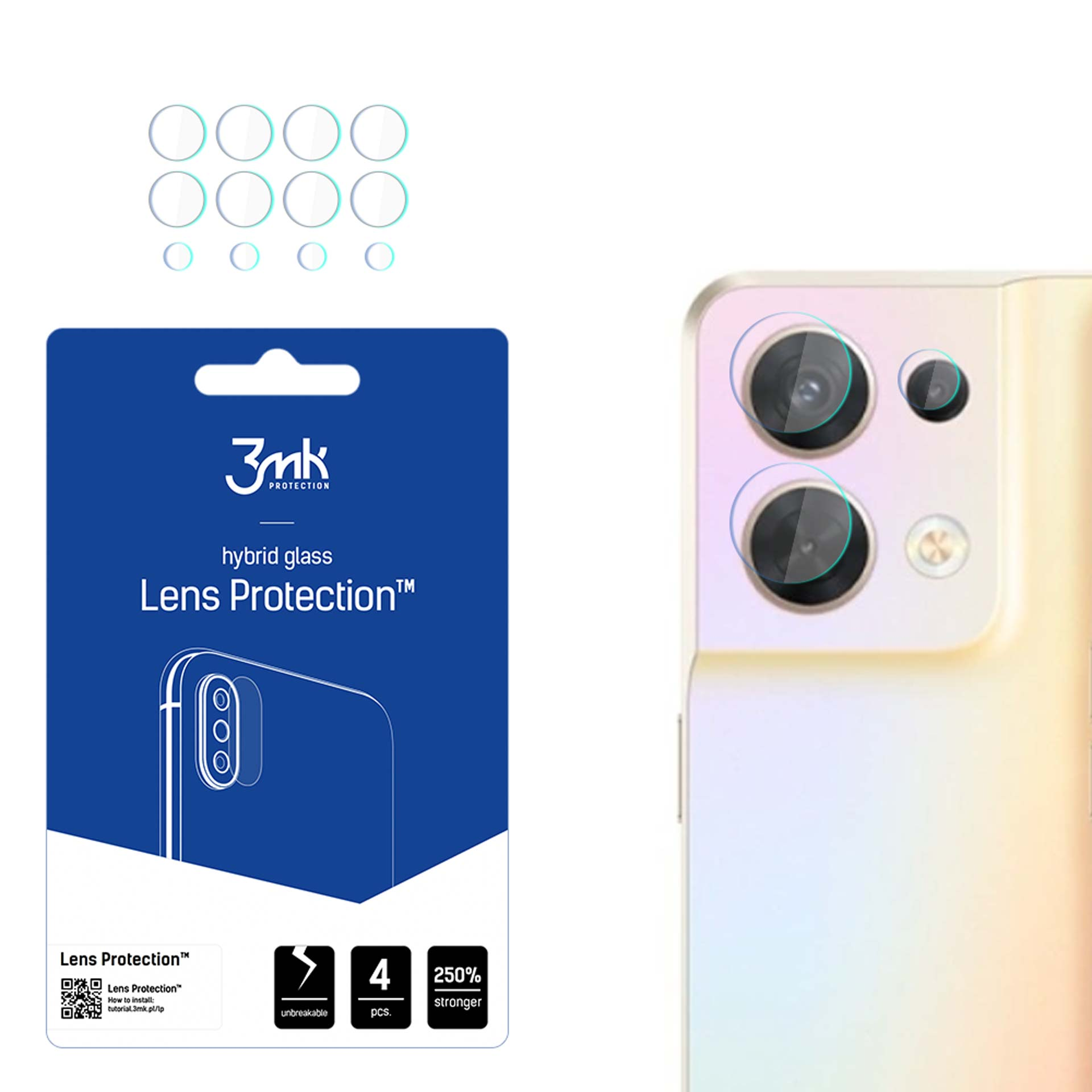 Vetro Temperato 9H per Oppo Reno 8 Pro 5G, Ultra-resistente Anti
