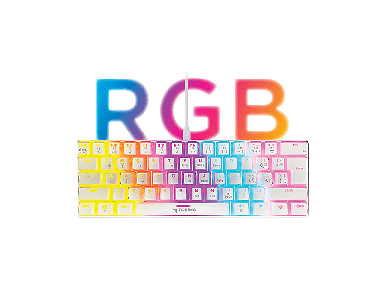TORIMA Tk-04 Mekanik Rgb Işıklı Kablolu Q Kablolu Klavye Beyaz