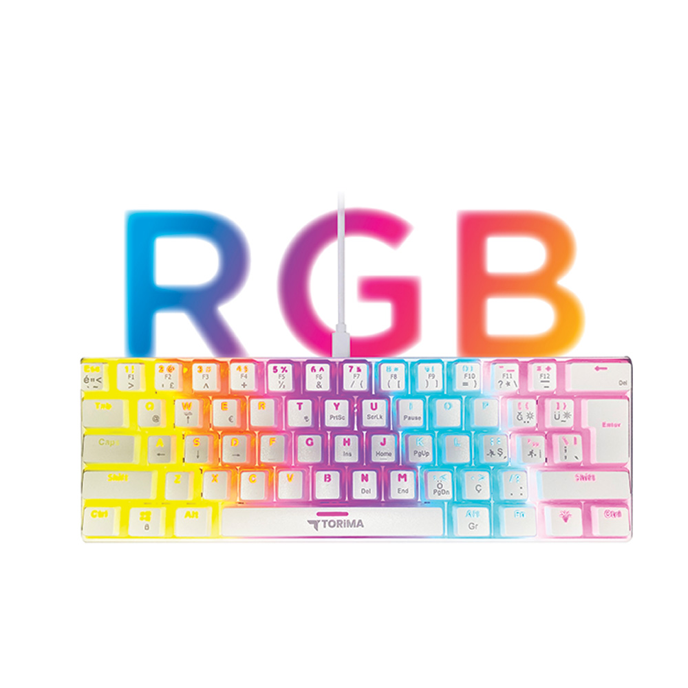 TORIMA Tk-04 Mekanik Rgb Işıklı Kablolu Q Kablolu Klavye Beyaz