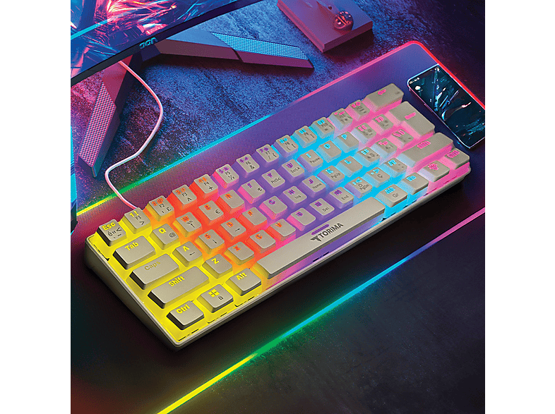 TORIMA Tk-04 Mekanik Rgb Işıklı Kablolu Q Kablolu Klavye Beyaz
