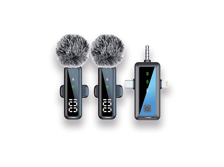 TORIMA H68 Type-C Lightning Aux 2li 3in1 Kablosuz Yaka Mikrofonu