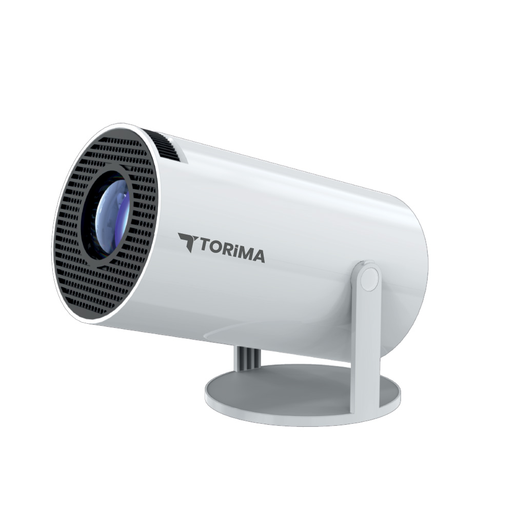 TORIMA HY300T Lite Bluetooth Android 11 Taşınabilir Ev Sineması Akıllı Projeksiyon Cihazı Beyaz
