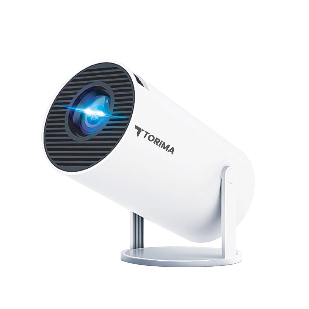 TORIMA HY300 PRO Bluetooth Android 11 Taşınabilir Ev Sineması Akıllı Projeksiyon Cihazı Beyaz