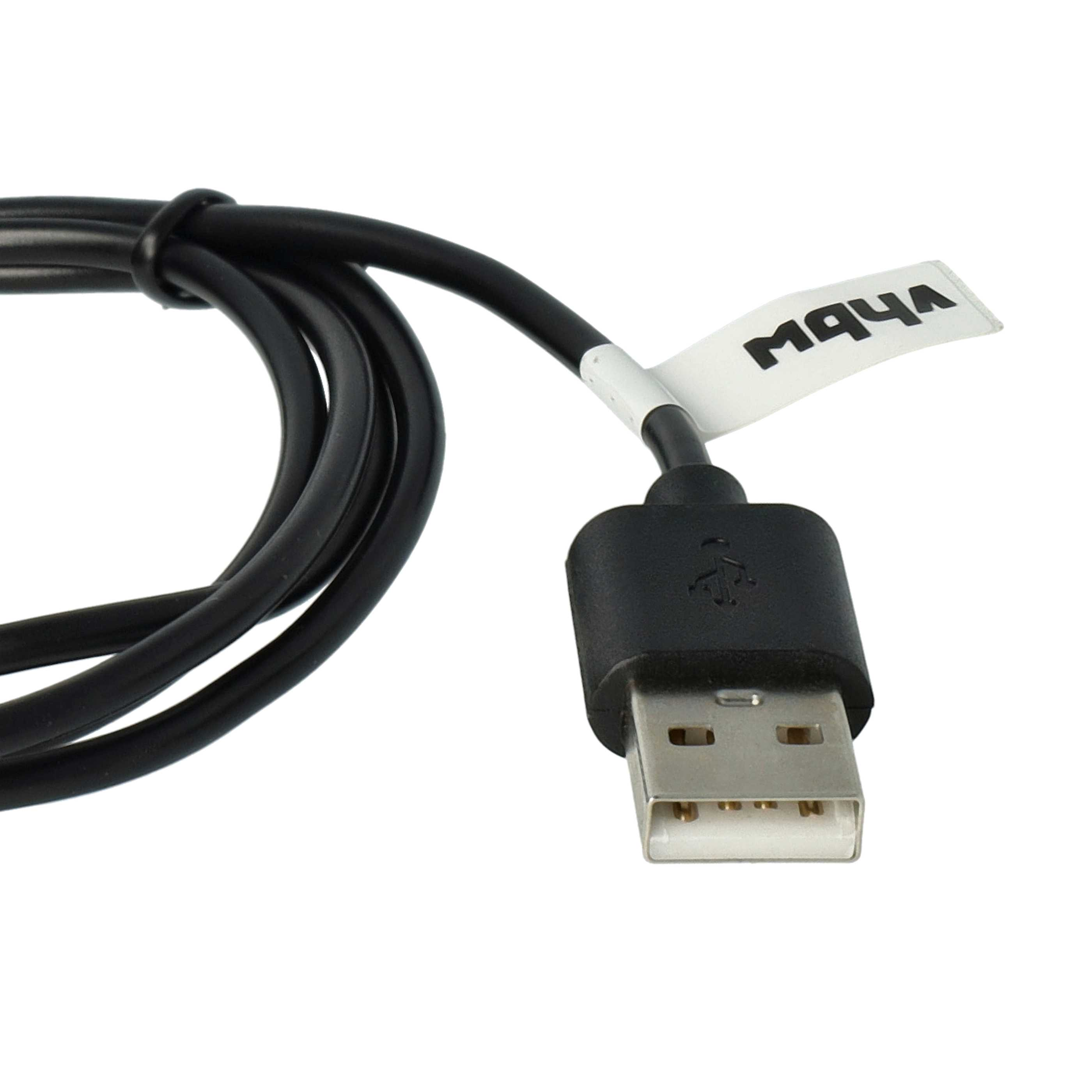 Ein schwarzes USB-Kabel mit einem weißen Etikett mit der Aufschrift 'M4ч4' auf weißem Hintergrund. Der USB-Anschluss ist sichtbar.