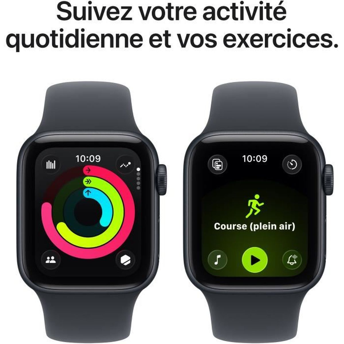 Due smartwatch mostrano dati di fitness. Uno mostra anelli di attività, l'altro un'attività di corsa. Il testo sopra recita: 'Segui la tua attività quotidiana'.
