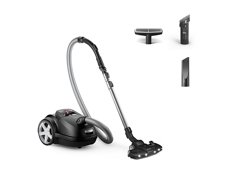 PHILIPS XD8122/10 Zylinder-Vakuum Staubsauger, maximale Leistung: 900 Watt, Tiefschwarz)