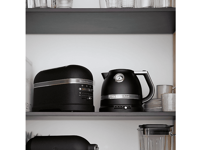 KITCHENAID 5KEK1522+5KMT2204 Toaster-Set Gusseisen Schwarz (1250 Watt, Schlitze: 2)