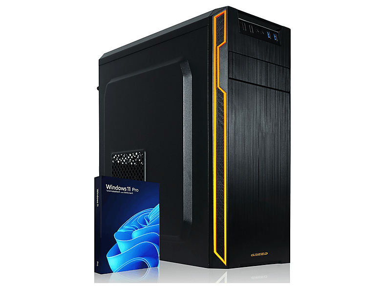 GREED Basic Pc - Computer für Office / Business, PC-Desktop mit Intel® - Celeron G5905 Prozessor, 8 GB RAM, 512 GB SSD, Intel®, Intel UHD 610 -, Windows 11 Pro