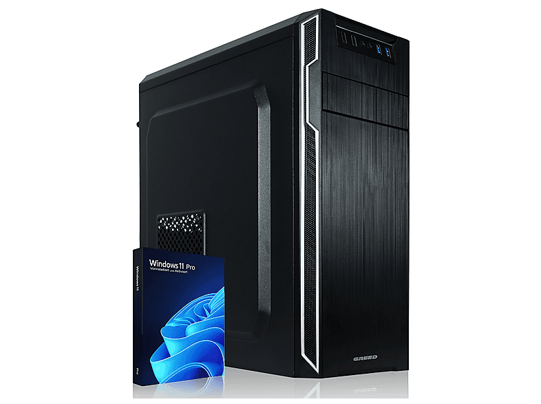 GREED Multimedia Pc - Computer für Office / Business, PC-Desktop i3-12100 Prozessor, 16 GB RAM, 1000 GB HDD, Intel® UHD 730, Windows 11 Pro