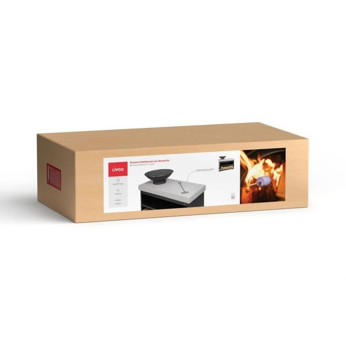Karton mit einem Produktbild. Das Bild zeigt ein Grillset und ein Marshmallow über dem Feuer.