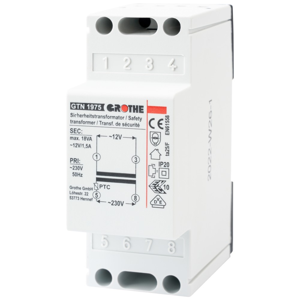 EMOS Trasformatore Per Campanello 2 Fili – 8/12/24V Universale, Bianco, 0.3A (8W) Per P57101 E P57102