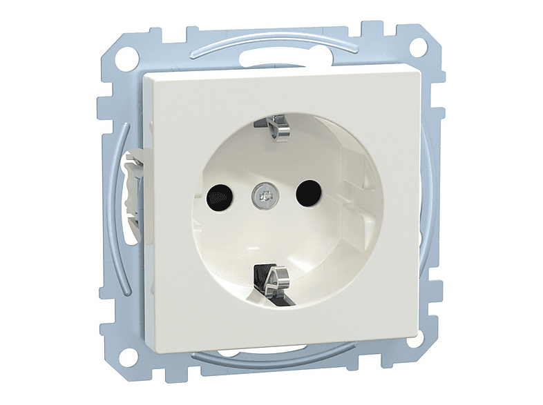 Merten Presa Schuko MEG2300-8019 Aquastar IP44 – Protezione Antispruzzo Per Esterni, Garage E Cantina – Bianco Polare