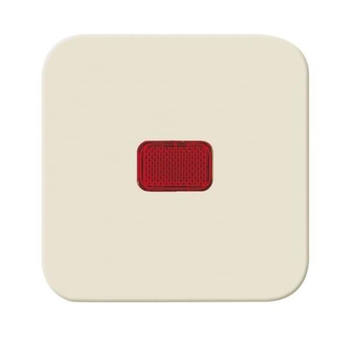 Una forma quadrata color crema con angoli arrotondati. Un oggetto rettangolare rosso con superficie strutturata al centro.
