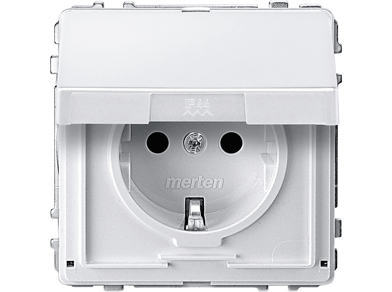 Schneider Electric Merten MEG2310-0403 - Presa Schuko con coperchio, protezione da contatto, sistema M, colore: Nero opaco