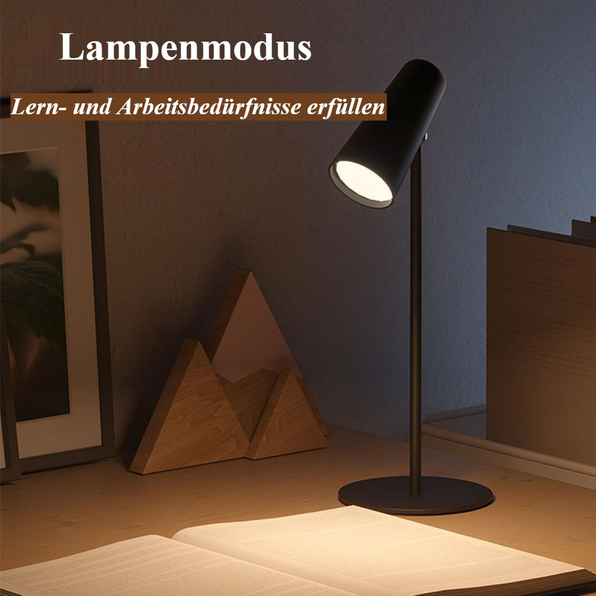 Eine Schreibtischlampe beleuchtet ein offenes Buch. Eine dekorative Bergkette befindet sich hinter dem Buch. Text steht oben im Bild.