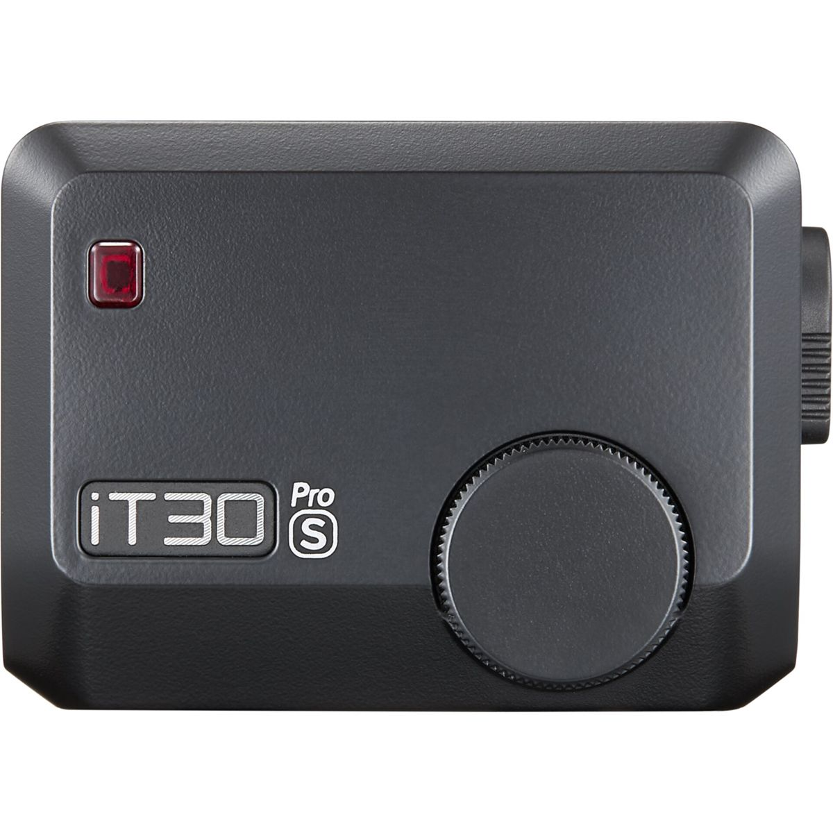 A black device with a red light, a dial, and the text 'iT30 Pro S'. The device is rectangular with rounded corners.