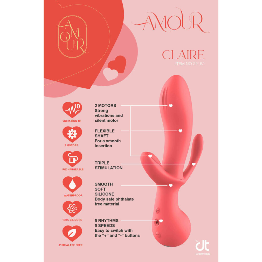 DREAM TOYS Amour Dreifach Vergnü gen Vibrator Rosa Klassische  Vibratoren