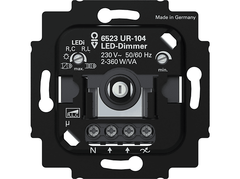 BUSCH-JAEGER Busch-Jaeger LED-Dimmer. 2+3 Draht mit N-Klemme 6523 UR ...