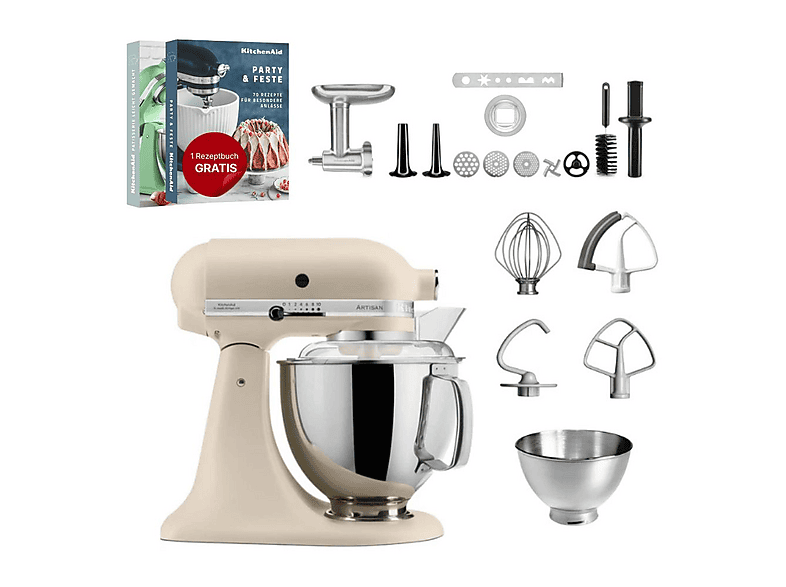KITCHENAID 5KSM175 Meatlove-Set Küchenmaschine Fresh Linen (300 Watt ...