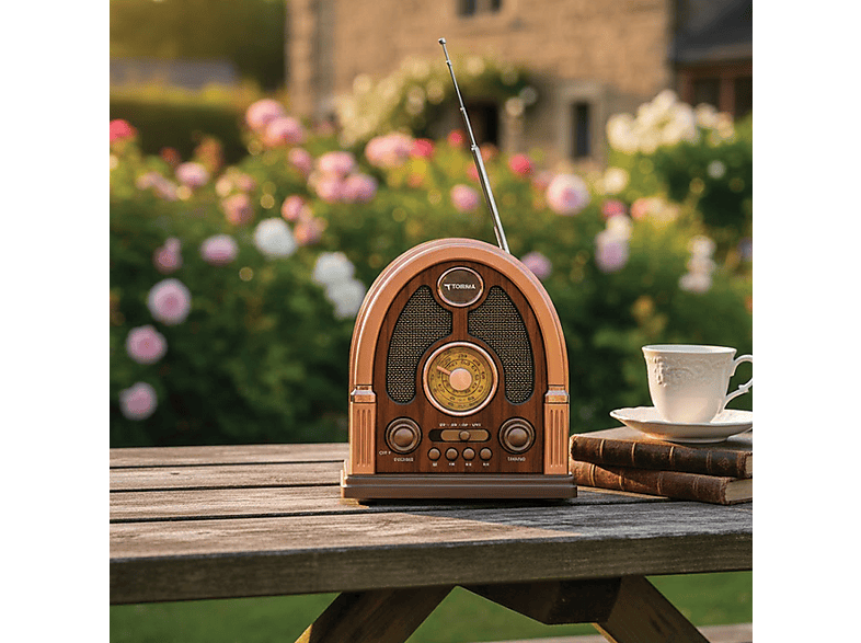 TORIMA D-58 Nostalji Radyo Kablosuz Bluetooth Hoparlör Kahverengi