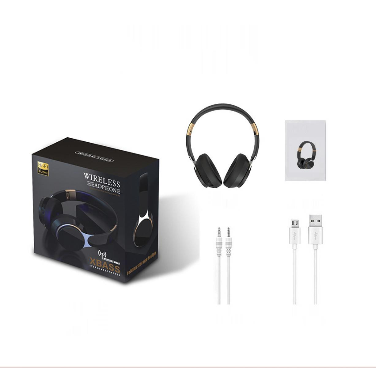 Auf weißem Hintergrund befinden sich eine Schachtel, Kopfhörer, eine kleinere Schachtel mit Kopfhörern, zwei weiße Kabel und ein weißes USB-Kabel.