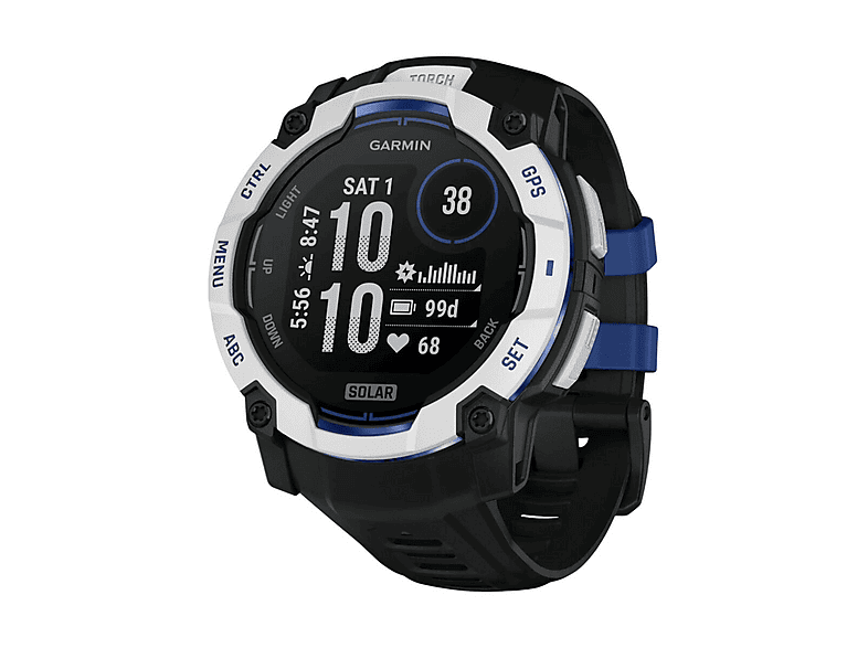 GARMIN Instinct 3 Solar GPS 50mm Smartwatch Glas, Weiß