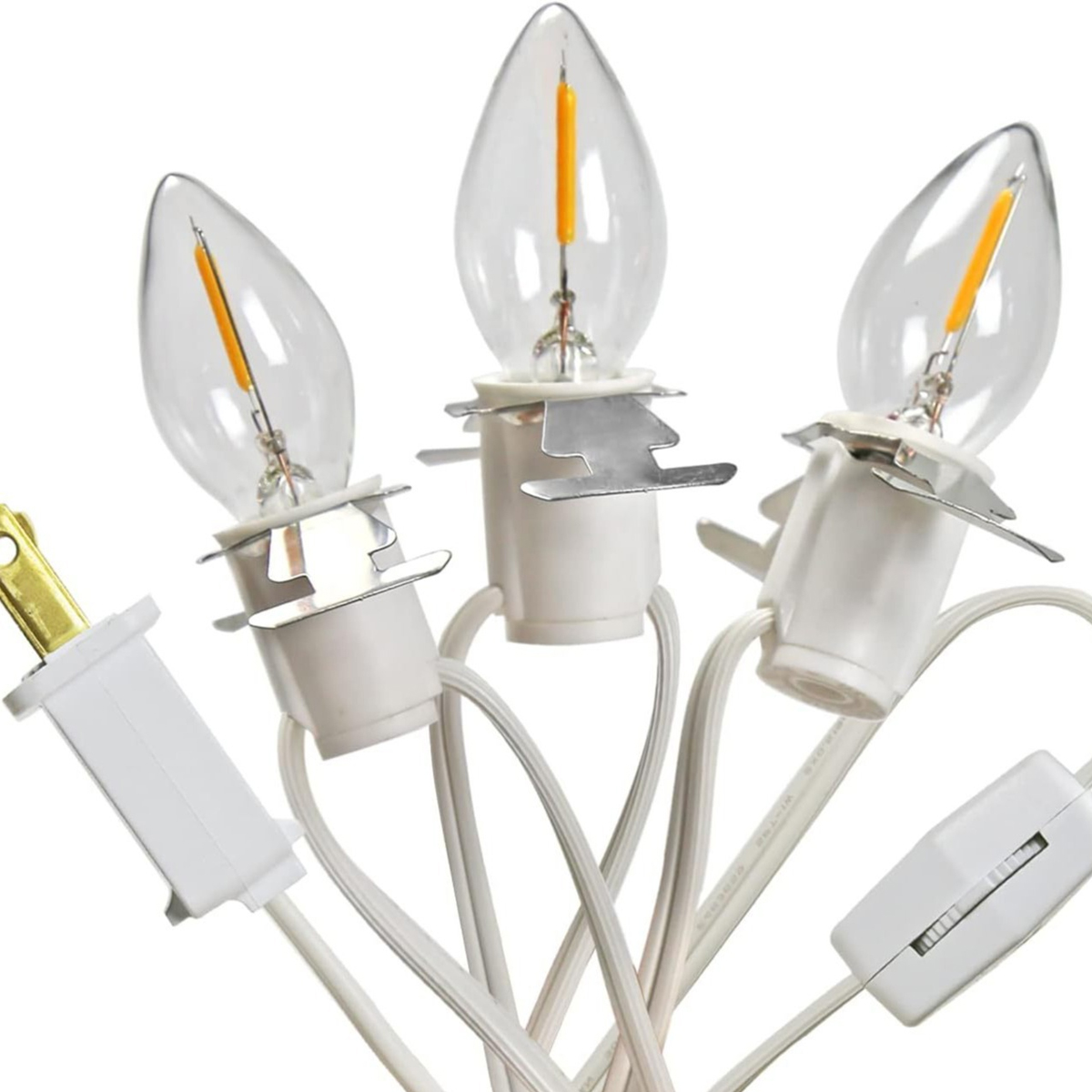TRUYUETY 6ft Weißes Kabel 3 Lampen Warmweiß Lichterkette