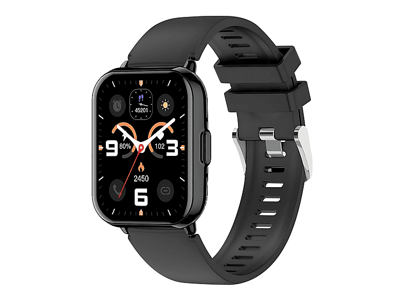 AVIZAR E-100 Smartwatch Silikon Silikon, Schwarz