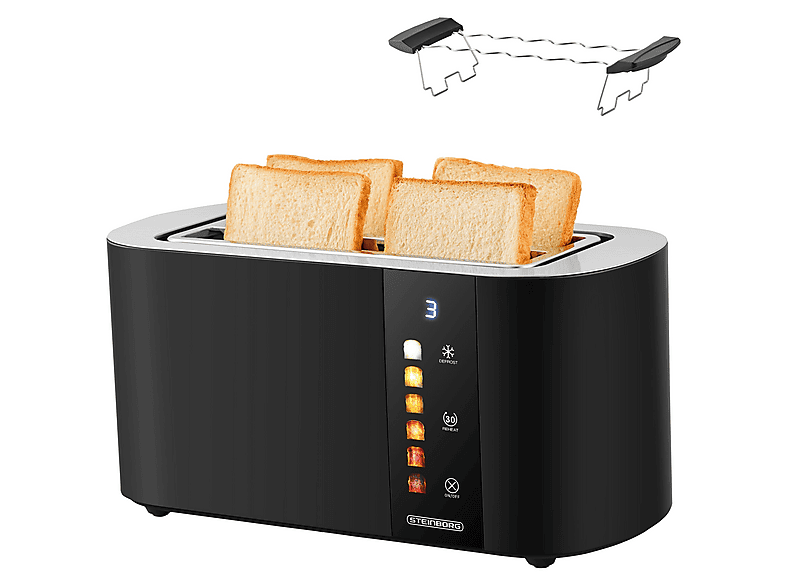 STEINBORG SB-2216 Toaster Schwarz (1500 Watt, Schlitze: 2)