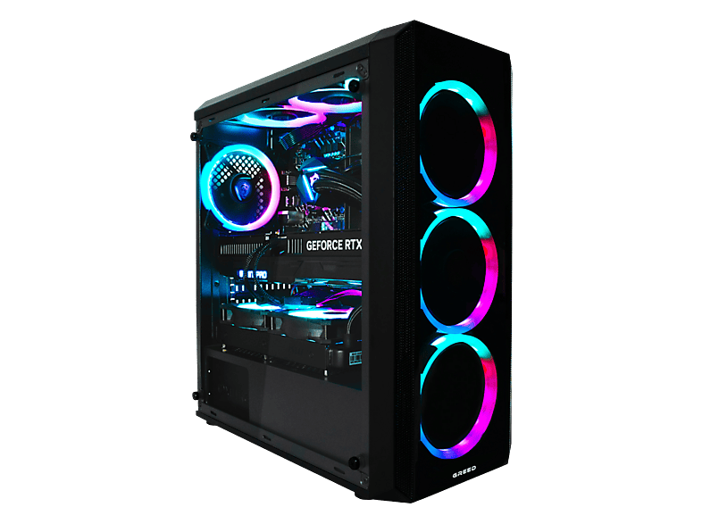 GREED MK2 Pro AMD - High End 4K Gaming PC, Gaming PC mit AMD Ryzen 7 5700X Prozessor, 32 GB RAM, 1 TB SSD, NVIDIA GeForce RTX™ 5070, Windows 11 Pro