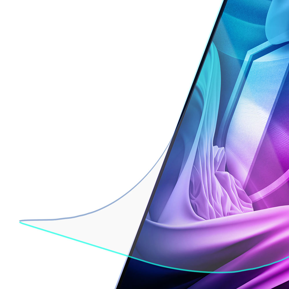 Arte digitale astratta. Composizione diagonale con spazio bianco e un gradiente di forme blu, viola e rosa.
