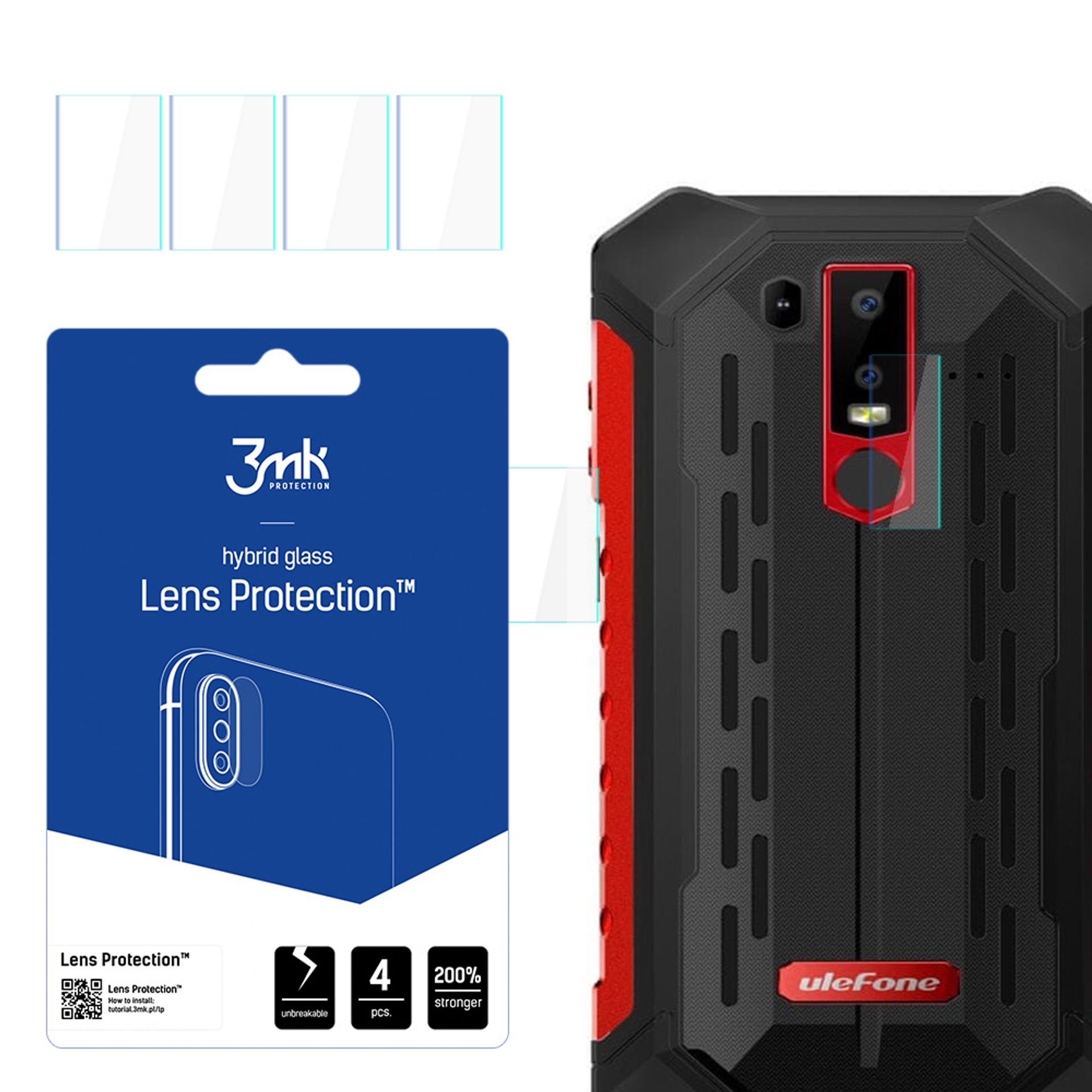 Brotect Pellicola Protettiva In Vetro Ibrido AirGlass Per Ulefone Armor 6E - Durezza 9H, Anti-Impronta, Trasparente, Made In Germany - 3
