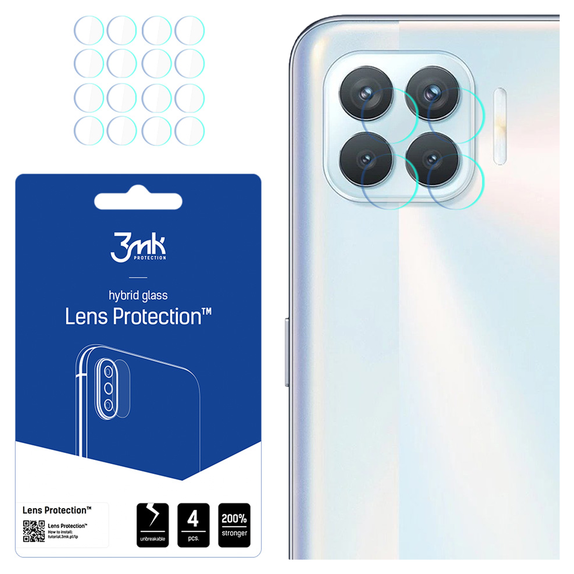 RKINC Vetro Temperato [3 Pezzi] per Oppo A53 / A53s, Pellicola salvaschermo, Durezza 9H 0,33 mm [garanzia a vita] [antigraffio][antifrantumazione][senza bolle