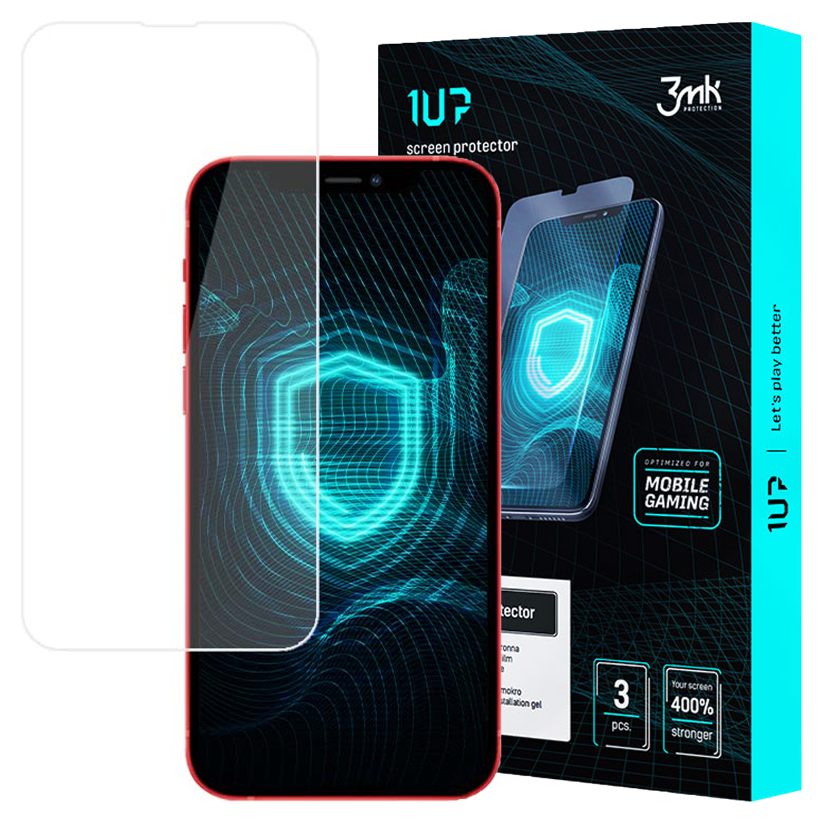 Scatola proteggi schermo per telefono con telefono, protezione e testo Ottimizzato per il gaming mobile.