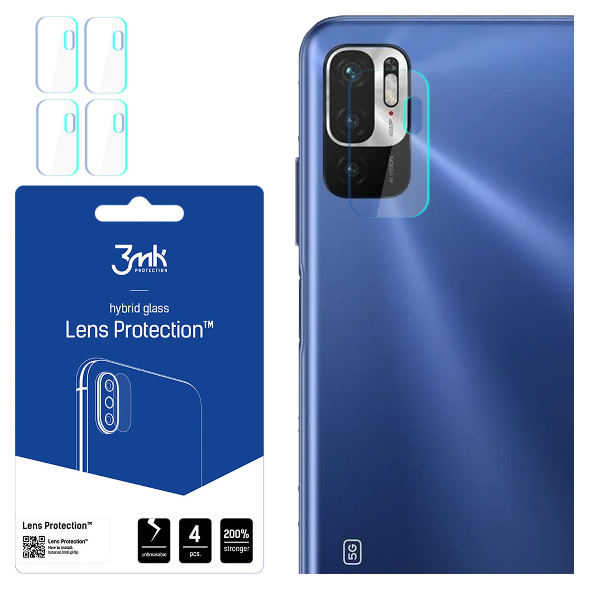 Pellicola In Vetro Temperato Per Xiaomi Redmi Note 10 5G (2 Pezzi) - 9H Antigraffio, HD Trasparente