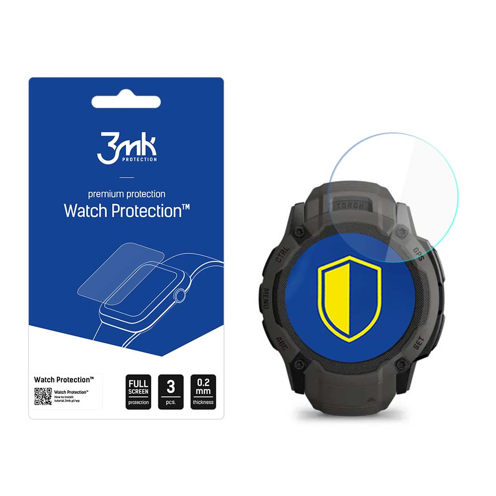 Un kit di protezione per orologi. Il kit include una protezione per lo schermo e un orologio. L'orologio ha uno scudo sullo schermo.
