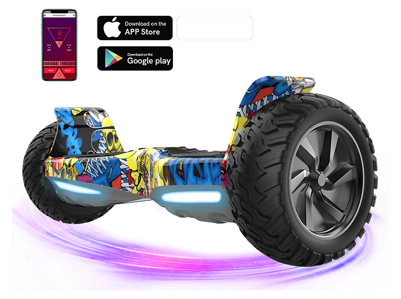 RCB HM2/6 Hoverboard, 15 km/u, APP,Bluetooth, LED-verlichting ...