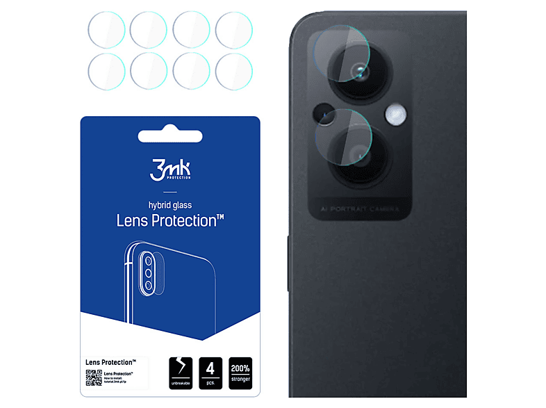 Ibywind Vetro Temperato Per Oppo Reno 7 4G - 2 Pezzi Con Protezione Fotocamera E Skin Retro In Carbonio - Kit Installazione Incluso