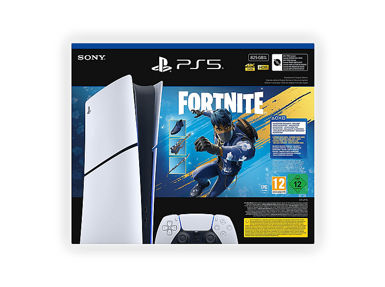 SONY Consola Sony PlayStation 5 Slim Digital Edition 1TB SSD + Bundle Fortnite Flowering Chaos