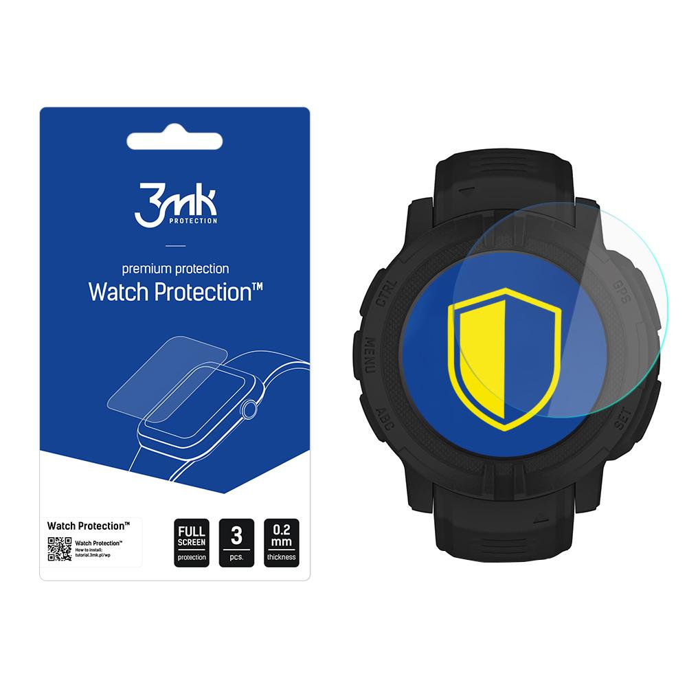 Un orologio e una confezione di protezione dello schermo sono visualizzati. L'orologio ha uno schermo giallo e blu. La confezione ha testo e grafica.