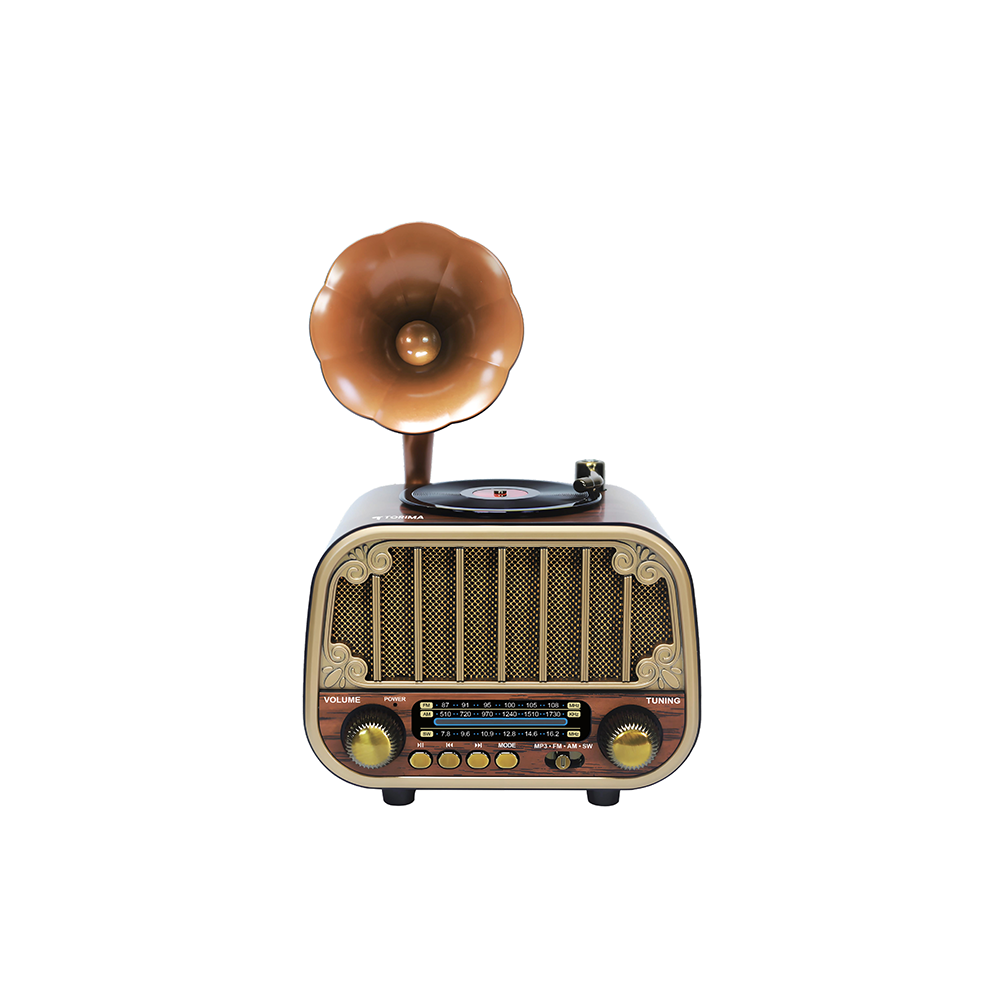 TORIMA D76 Ahşap Nostaljik Radyo, USB/TF, AUX, Speaker Bluetooth Hoparlör Ahşap