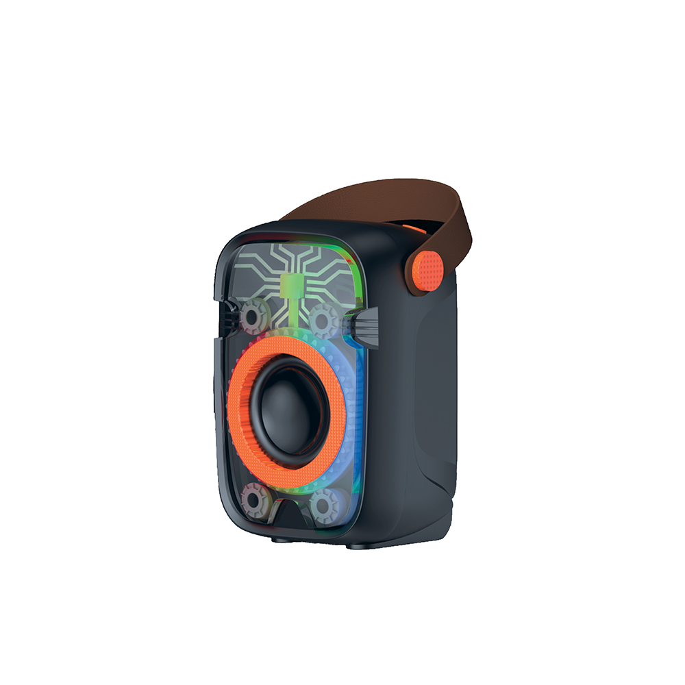 TORIMA D77 10W RGB Işıklı Güçlü Baslı Taşınabilir Bluetooth Hoparlör Siyah